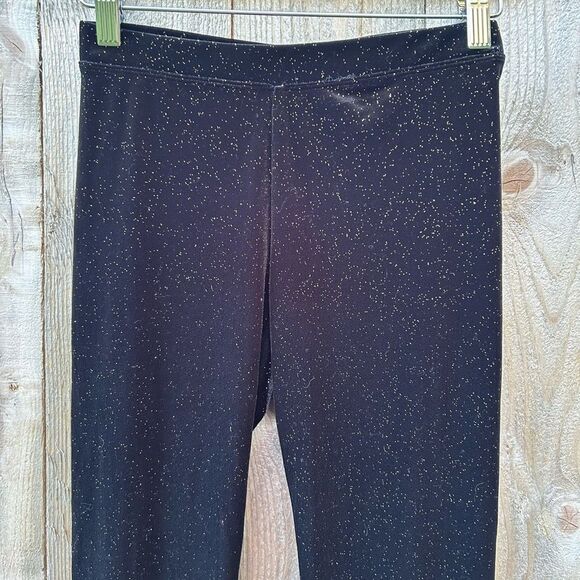 Crewcuts Girls Velour Black Gold Sparkle Leggings - Picture 4 of 7